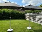 2 staanparasols inclusief parasolvoeten, Ophalen, Zo goed als nieuw