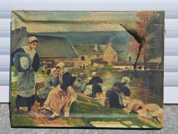 huile sur toile laveuses de vetement signe beschikbaar voor biedingen