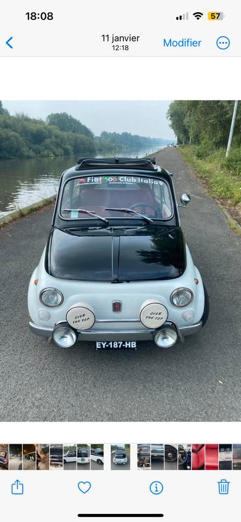 Fiat 500L de 1972, Auto's, Fiat, Bedrijf, 500L, Lederen bekleding, Benzine, Euro 1, Cabriolet, 4 deurs, Handgeschakeld, Wit, Overige kleuren