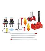 Playmobile Brandweerteam met waterpomp, Kinderen en Baby's, Ophalen, Zo goed als nieuw, Complete set