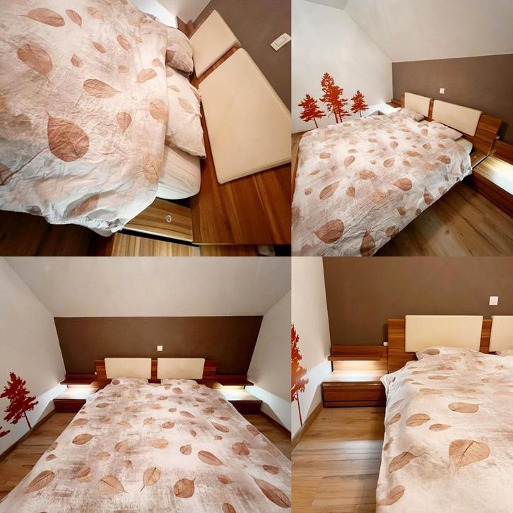 chambre à coucher, lit, placard à double éclairage et tables, Maison & Meubles, Chambre à coucher | Chambres à coucher complètes