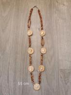 Lange ketting - 55cm, Handtassen en Accessoires, Kettingen, Beige, Kunststof, Ophalen of Verzenden, Zo goed als nieuw