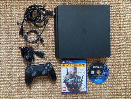 Playstation 4 Slim + Manette, Games en Spelcomputers, Spelcomputers | Sony PlayStation 4, Zo goed als nieuw, Slim, 500 GB, Met 1 controller