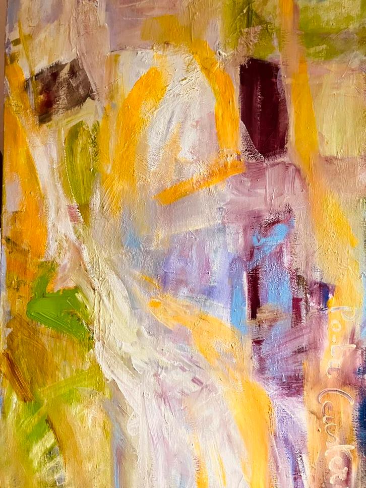 Abstract schilderij acryl op doek afm. 100x80  cm, Antiek en Kunst, Kunst | Schilderijen | Abstract, Ophalen