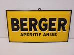 Vintage reclame Berger glanzend karton vintage glaçoid, Ophalen of Verzenden, Gebruikt, Reclamebord