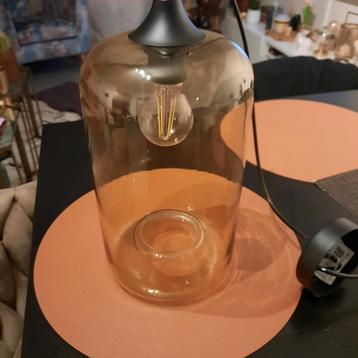 Amberkleurige glazen hanglamp Maison du Monde  beschikbaar voor biedingen