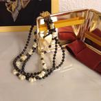 Collier 3 rangs  noir-perle-doré   tour de cou   L=31cm, Bijoux, Sacs & Beauté, Colliers, Synthétique, Noir, Utilisé, Enlèvement ou Envoi