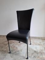 6 comfortabele zwarte lederen stoelen, Huis en Inrichting, Stoelen, Ophalen, Leer