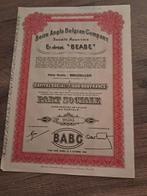 Aandeel van de Beira Anglo Belgian Company, Ophalen of Verzenden, 1920 tot 1950, Aandeel