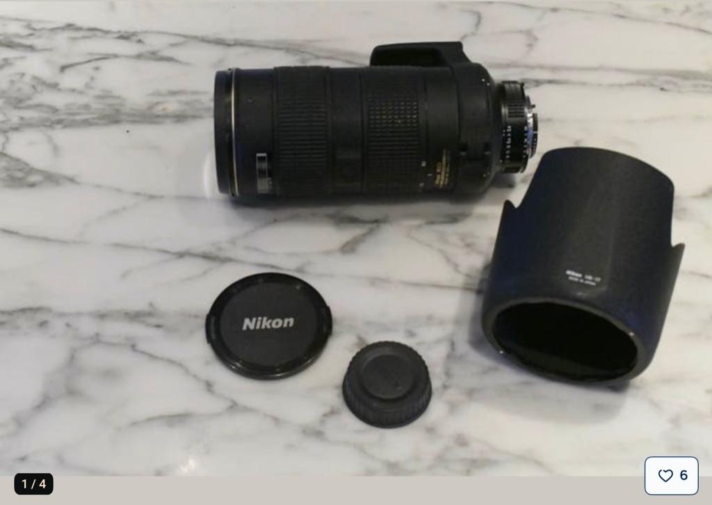 Nikon 80-200 mm/f/2,8D AF-S ED, Collections, Appareils photo & Matériel cinématographique, Enlèvement ou Envoi, 1980 à nos jours