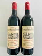 2 flessen Château Dutruch Grand Poujeaux 1983 75cl, Ophalen, Frankrijk, Zo goed als nieuw, Rode wijn