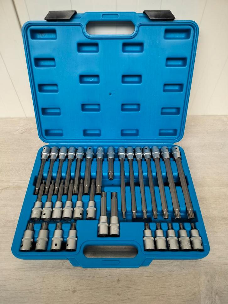 Torx Bitset, 1/2", Ribe, 32-dlg. Lengte 55, 100, 140, 200 mm, Auto diversen, Autogereedschap, Nieuw, Ophalen of Verzenden