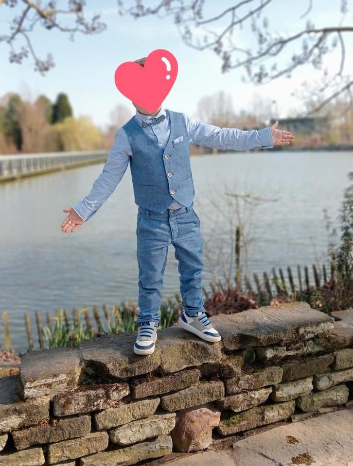 Comunie kledij merk d.Lux maat 122, Kinderen en Baby's, Kinderkleding | Maat 122, Zo goed als nieuw, Jongen, Setje, Ophalen