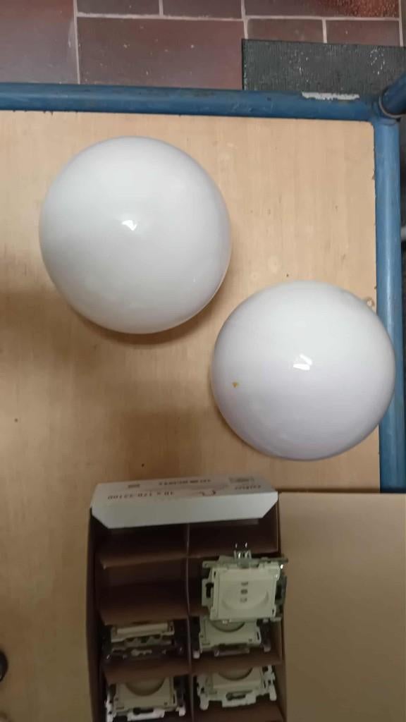 witte glazen bollen voor lamp, Ophalen of Verzenden