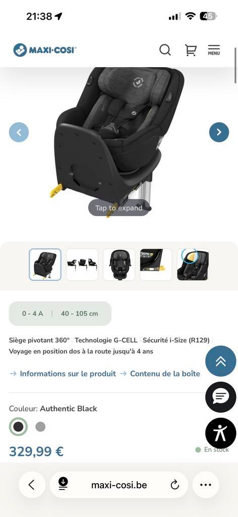 Siège auto pivotant Maxi-Cosi Mica – Isofix, Enfants & Bébés, Sièges auto, Comme neuf, Maxi-Cosi, Isofix, Enlèvement
