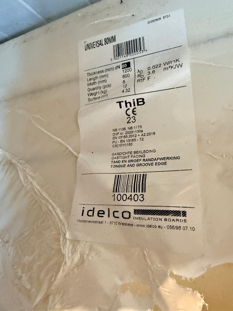 Ideloco isolatieplaten, Doe-het-zelf en Bouw, Isolatie en Afdichting, Ophalen, Nieuw, Hardschuim (Pir), 8 tot 12 cm