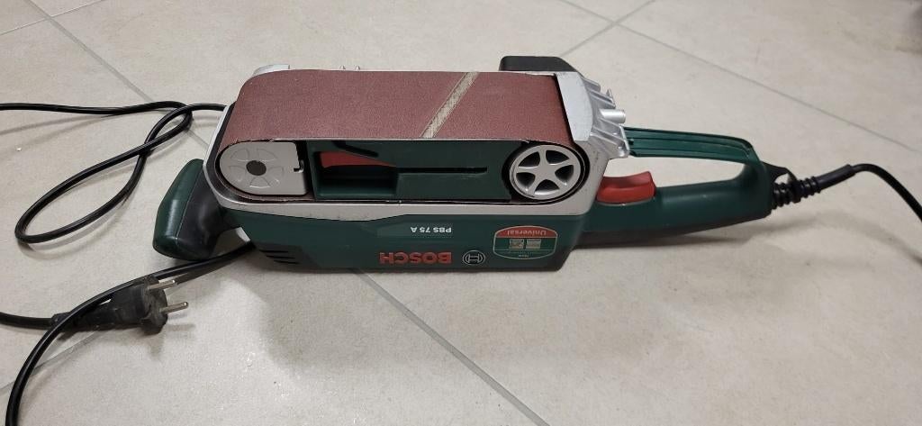 Bosch PBS 75A bandschuurmachine, Ophalen, Zo goed als nieuw, 600 tot 1200 watt, Bandschuurmachine