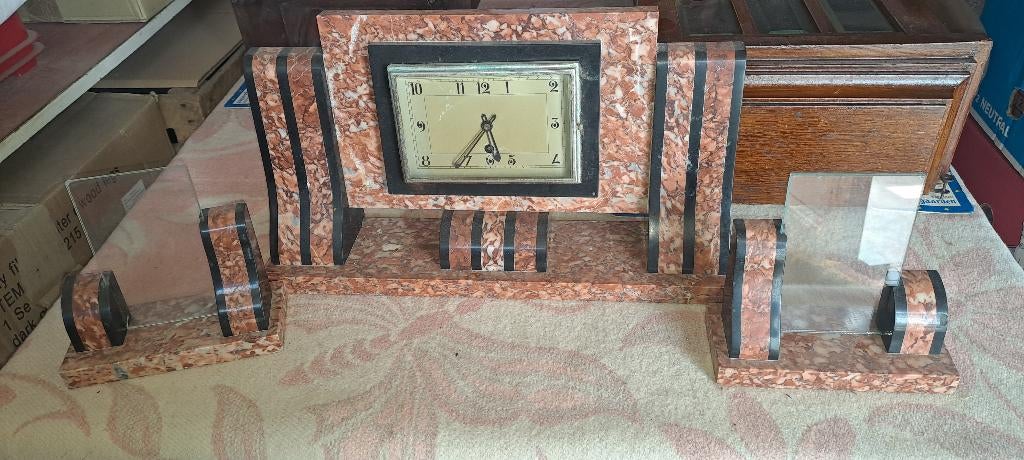 Garniture de cheminée en marbre, Antiquités & Art, Enlèvement