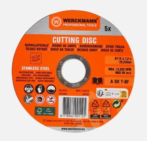 5 St Slijpschijf Doorslijpschijf Staalslijpschijf A 60 T-BF, Doe-het-zelf en Bouw, Gereedschap | Slijpmachines, Nieuw, Ophalen of Verzenden