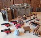 Lot Playmobil Kasteel Onderdelen Muren Toren Kanonnen enz, Enlèvement ou Envoi, Utilisé, Playmobil en vrac