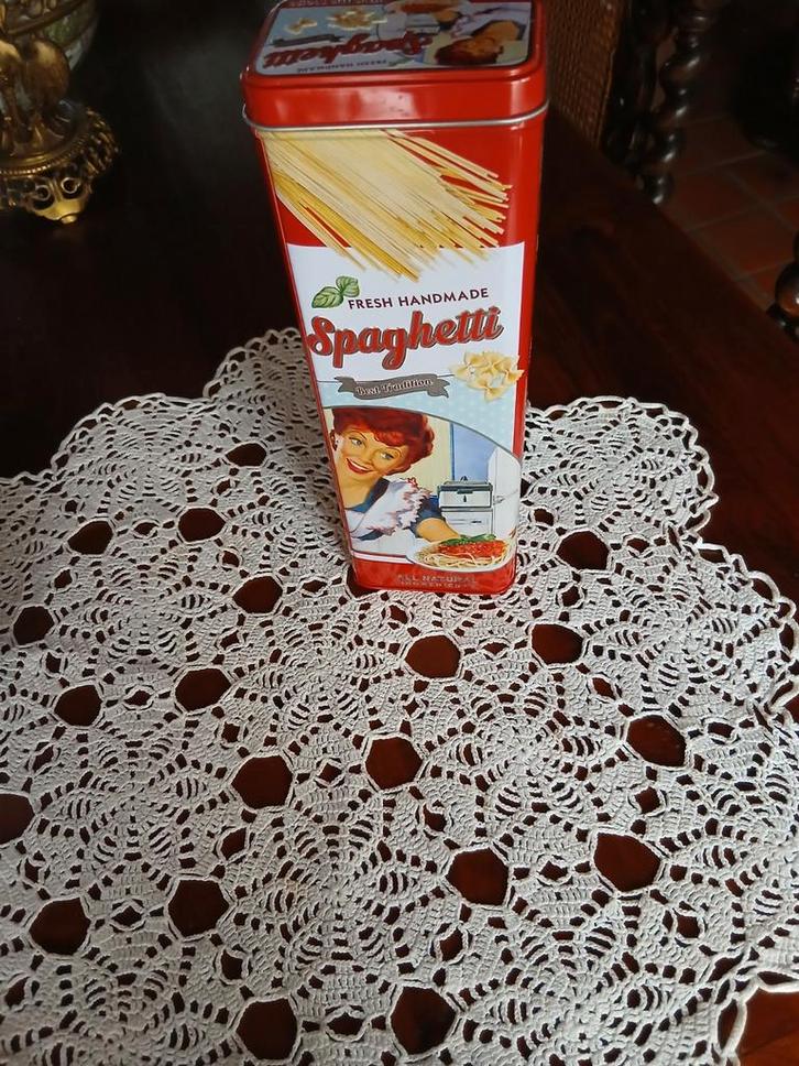 Spaghetti bewaarblik - vintage keuken blik, Verzamelen, Blikken, Ophalen of Verzenden