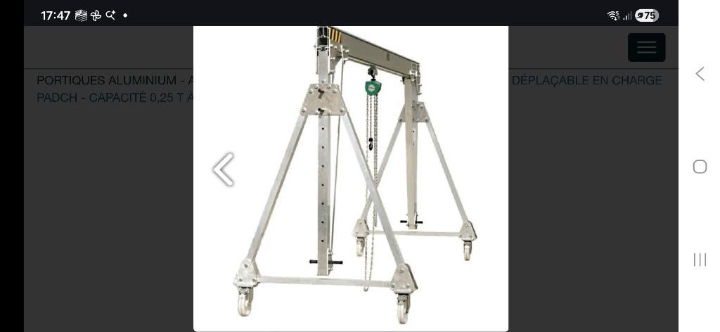 portique aluminium deplaçable en charge, Bricolage & Construction, Enlèvement, Neuf, Manuelle