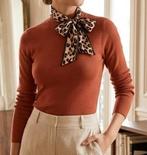 roestkleurige truitje met strik van millenium, Verzenden, Zo goed als nieuw, Maat 36 (S)