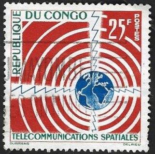 1 Postzegel Congo-Brazzaville 1963 Telecommunicatie, Enlèvement ou Envoi, Autres pays, Affranchi