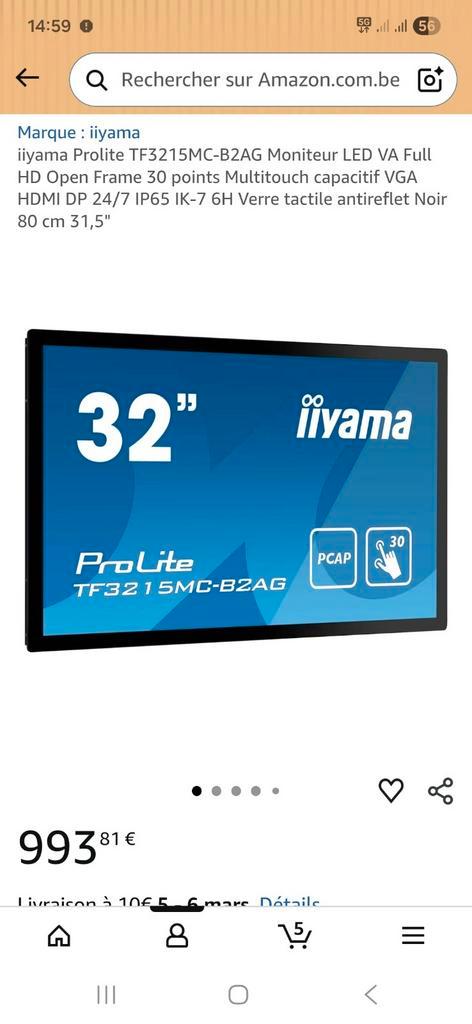 Iiyama écran tactile prolite, TV, Hi-fi & Vidéo, Photo | Cartes mémoire, Enlèvement