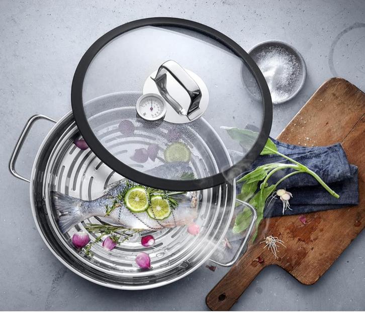 WMF Vitalis - Plat rond de cuisson vapeur NEUF 28cm, Maison & Meubles, Cuisine | Casseroles & Poêles, Neuf, Casserole ou Cocotte-minute