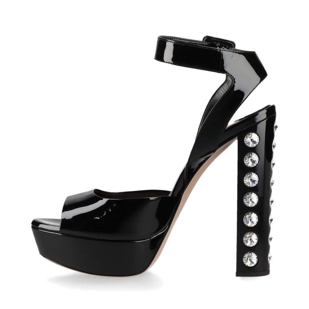 Miu Miu 37 sandalen, Verzenden, Zwart, Miu miu, Zo goed als nieuw