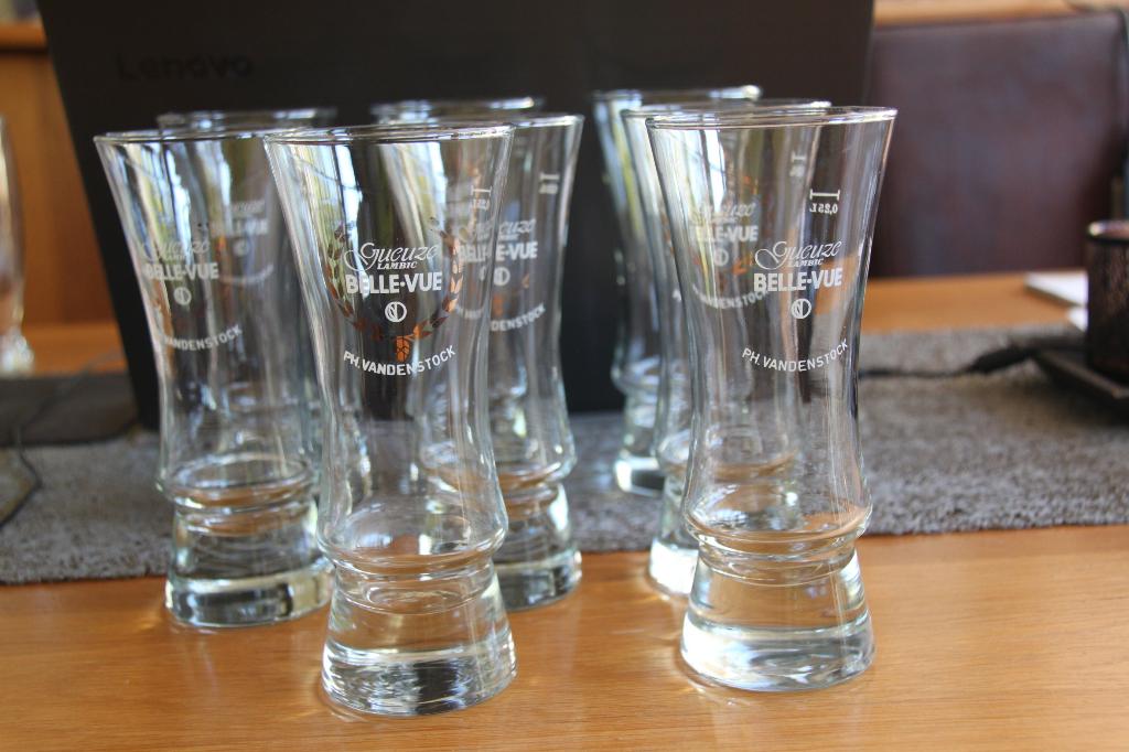 Kriek / Geuze Belle-Vue glazen, Ophalen, Nieuw, Bierglas