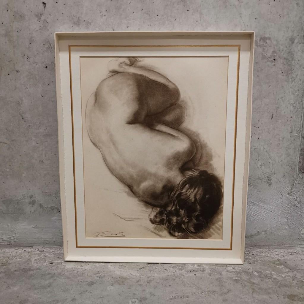 Dormir nu (1941) - Albert Genta, Antiquités & Art, Enlèvement, Vie quotidienne, Eau-forte