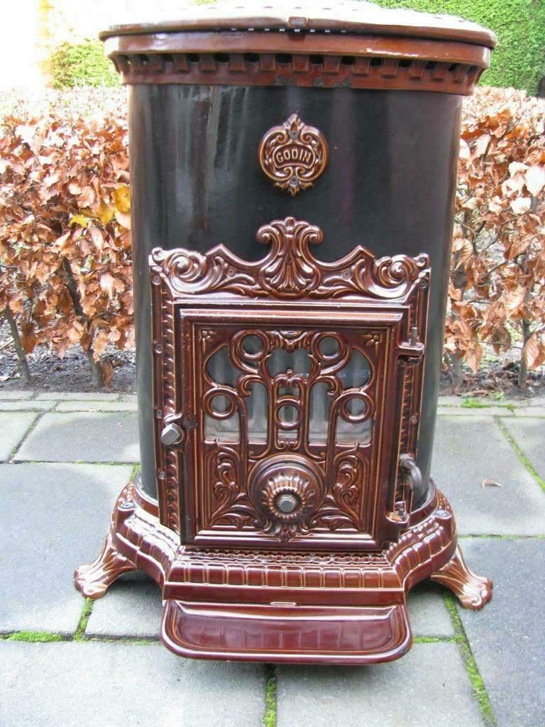 Très beau poêle à bois Godin ou à charbon type 3726 I.Z.G.S., Multi-brûleur, Autres carburants, Comme neuf, Enlèvement