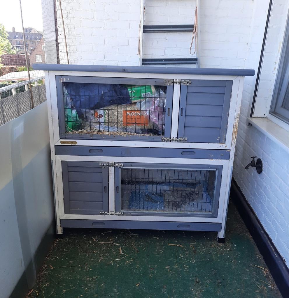 Konijnenhok met verdieping., Dieren en Toebehoren, Konijnen, Groot