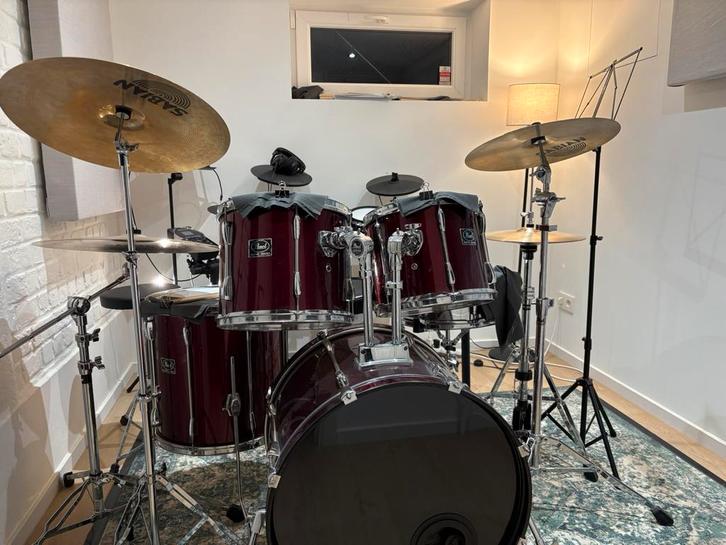 Batterie Pearl Export Series + cymbales Paiste Alpha, Musique & Instruments, Batteries & Percussions, Utilisé, Pearl, Enlèvement