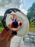 Vintage kunst glas vide poche met bronzen rand gesigneerd, Antiek en Kunst, Ophalen of Verzenden