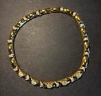 Fantasie halsketting 43 cm, Overige materialen, Gebruikt, Ophalen of Verzenden, Goud