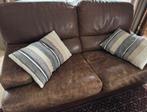 Lederen 2zit bruin - cognac, Huis en Inrichting, Ophalen, Gebruikt, 150 tot 200 cm, Tweepersoons