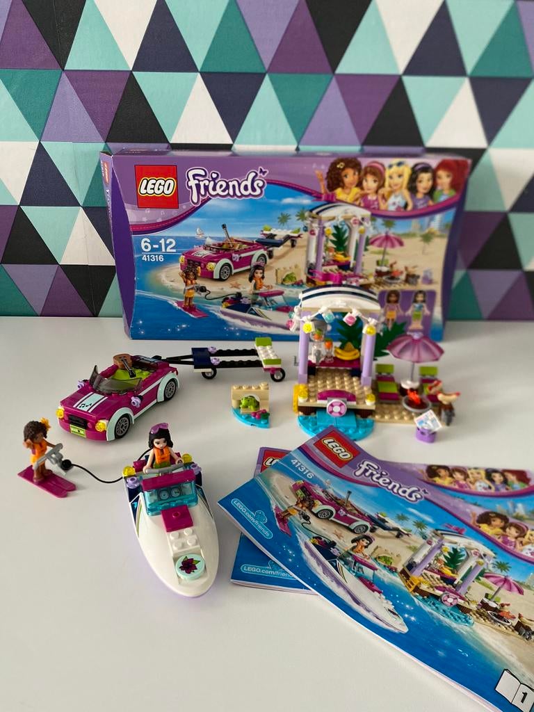 41316 Le transport en bateau rapide d'Andrea, Lego, Friends, Comme neuf, Enlèvement