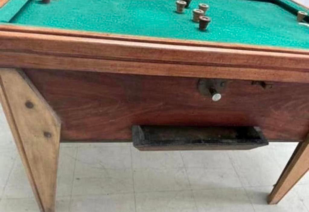 Billard de bistrot publicitaire ancien, Sport en Fitness, Biljarten en Poolen, Ophalen, Gebruikt