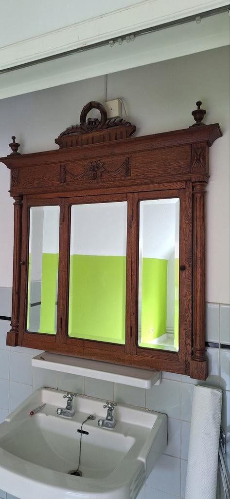 Spiegel met houten lijst, Huis en Inrichting, Ophalen, 100 tot 150 cm, 150 tot 200 cm, Minder dan 25 cm