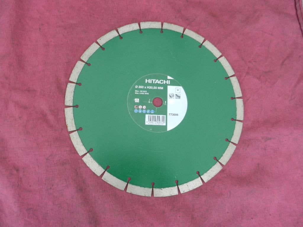 Hitachi 350xH20,00 MM Diamantslijpschijf, Bricolage & Construction, Outillage | Meuleuses, Enlèvement, Neuf