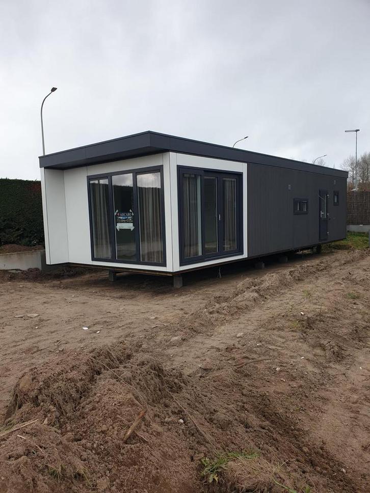CHALET GREENBAY 1200x420/3 TERMINÉ @POLDERPARK NIEUWPOORT, Caravanes & Camping, Caravanes résidentielles, jusqu'à 6, Enlèvement