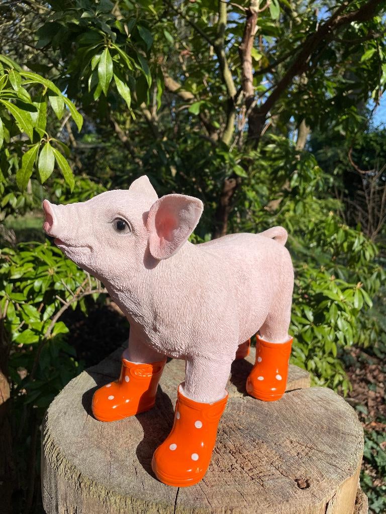 Bottes pour cochons debout, ferme d'oranges, jardin, 35 cm, Jardin & Terrasse, Statues de jardin, Neuf, Animal, Synthétique, Enlèvement ou Envoi