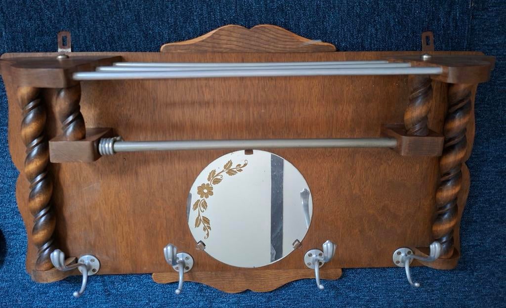 Vintage wandkapstok, Ophalen, Zo goed als nieuw, Hout, Wandkapstok