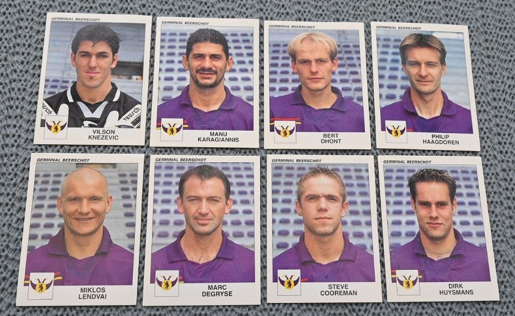 Panini/Football 2001/Germinal Beerschot/8 autocollants, Enlèvement ou Envoi, Comme neuf, Affiche, Image ou Autocollant