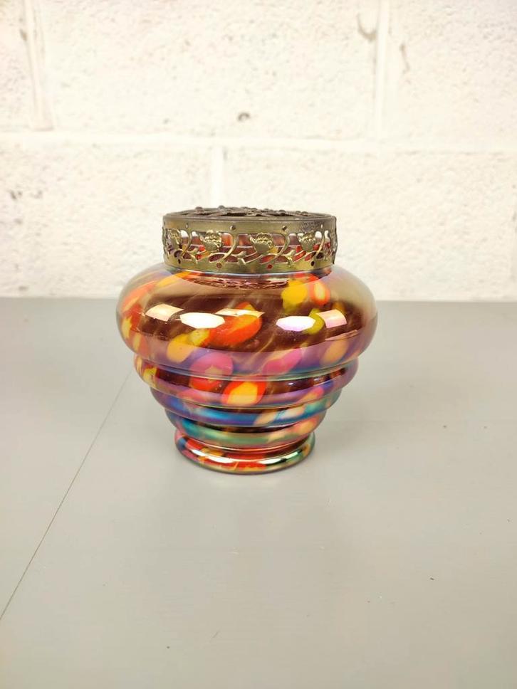 Antieke iriserende pique fleur, Antiek en Kunst, Antiek | Glaswerk en Kristal, Ophalen of Verzenden