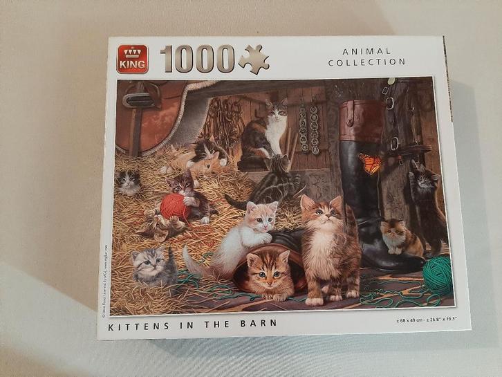 Kittens in the barn van King Puzzel 1000 stuks, Kinderen en Baby's, Speelgoed | Kinderpuzzels, Ophalen of Verzenden