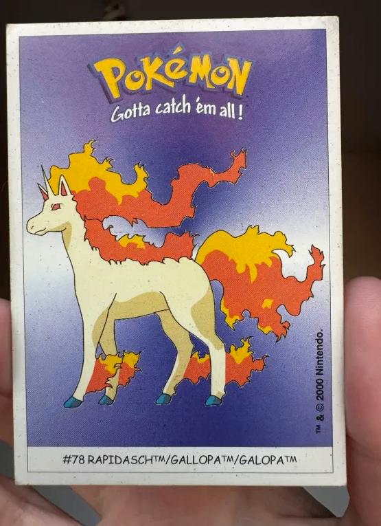 Pokemon Card Dunkin Sticker 2000 Rapidash, Enlèvement ou Envoi, Utilisé, Cartes en vrac